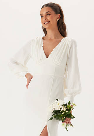 Waterfall Back Satin Wedding Gown