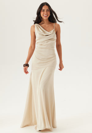 Waterfall Mermaid Satin Gown