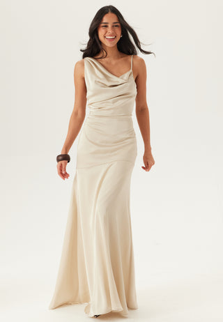 Waterfall Mermaid Satin Gown