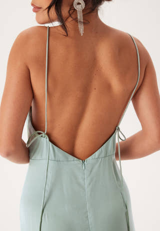 Waterfall Satin Ankle dress