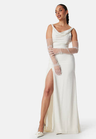 Waterfall Twist Shoulder Gown