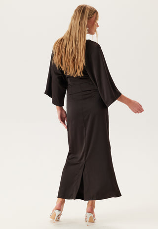 Wide Sleeve Satin Ankle Dress