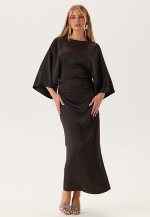 Wide Sleeve Satin Ankle Dress