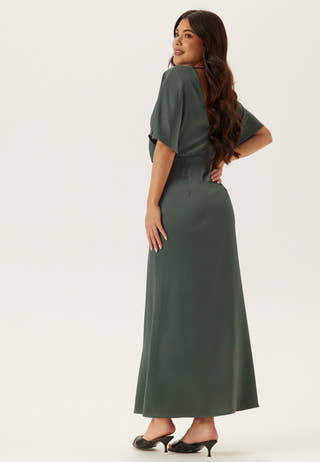 Wrap Satin Ankle Dress