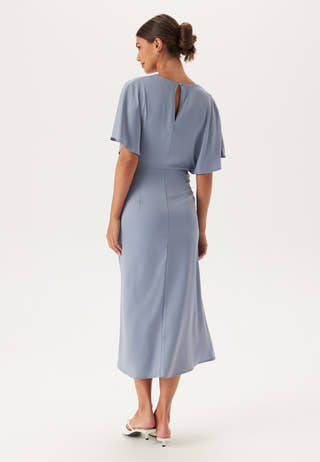 Wrap Satin Midi Dress