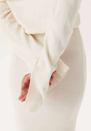 Off Shoulder Knitted Midi Dress