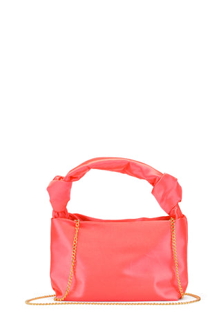 Olivia satin knot bag