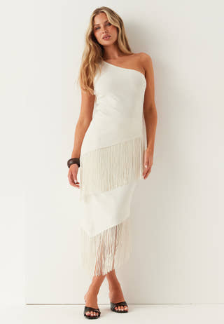 One Shoulder Fringe Top