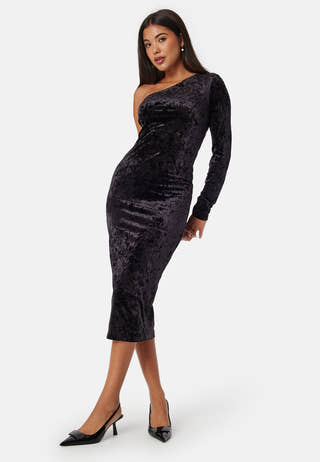 One Shoulder Velvet Dress