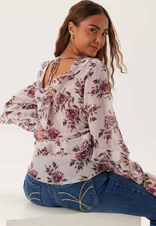 Open Back Frill Blouse