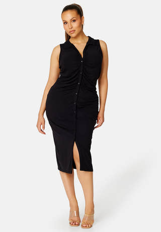 Philippa drapy button dress