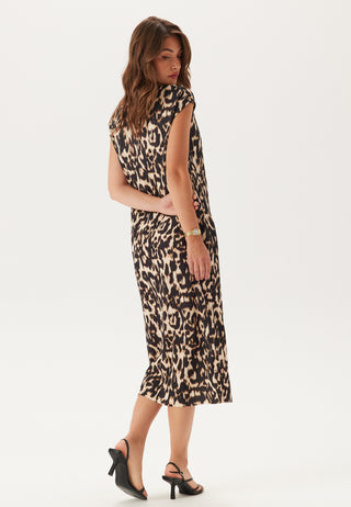 Pleated Cap Sleeve Dress