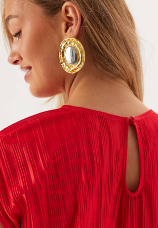 Pleated Cap Sleeve Dress