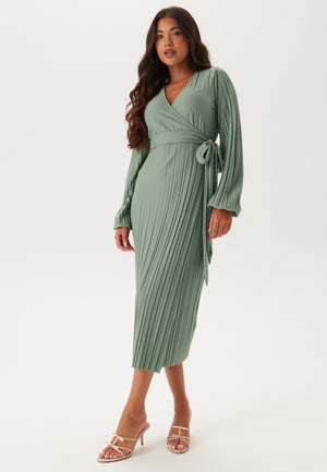 Pleated Wrap Dress