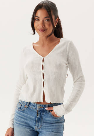 Pointelle Cardigan Top