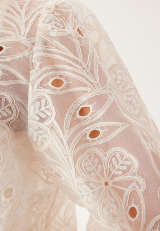 Puff Sleeve Embroidered Blouse