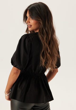 Puff Sleeve Peplum Blouse