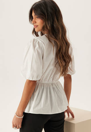 Puff Sleeve Peplum Blouse