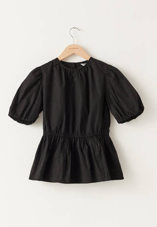 Puff Sleeve Peplum Blouse