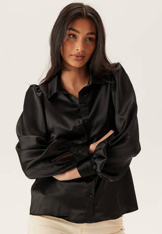Puff Sleeve Satin Shirt