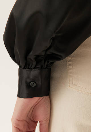 Puff Sleeve Satin Shirt