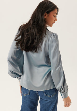 Puff Sleeve Satin Shirt