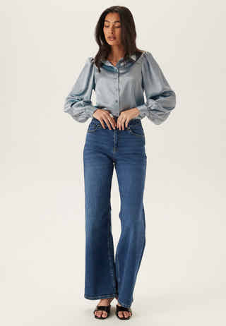 Puff Sleeve Satin Shirt