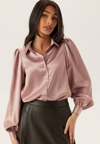 Puff Sleeve Satin Shirt