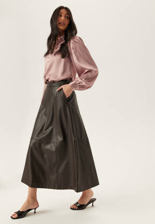 Puff Sleeve Satin Shirt