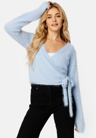 Rachell fluffy knitted wrap top