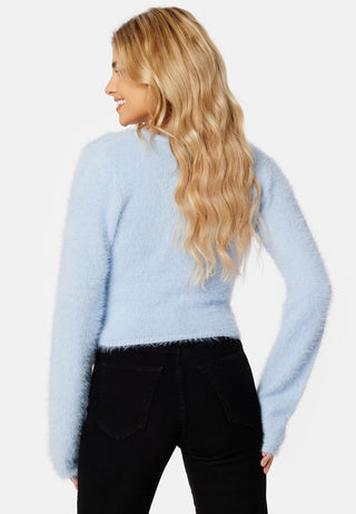 Rachell fluffy knitted wrap top