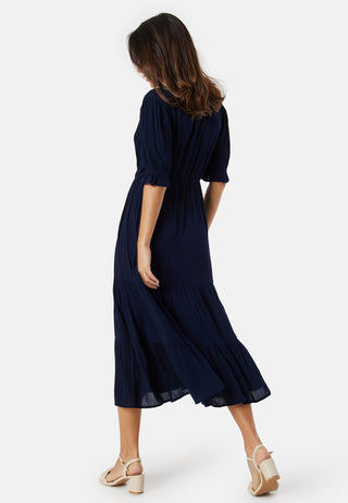 Puff Sleeve Viscose Dress