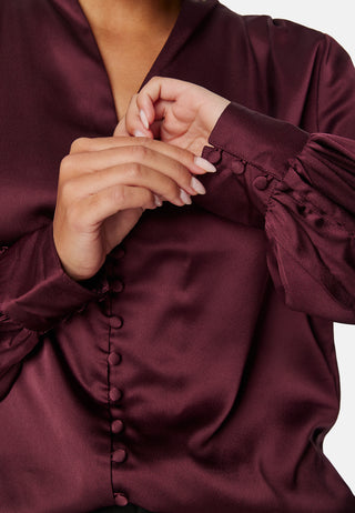 Button Satin Blouse