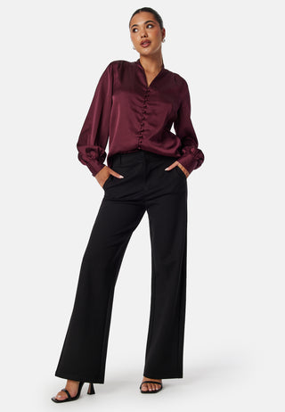 Button Satin Blouse