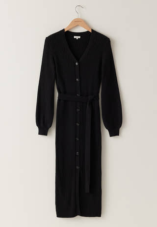 Rib Knitted Cardigan Dress