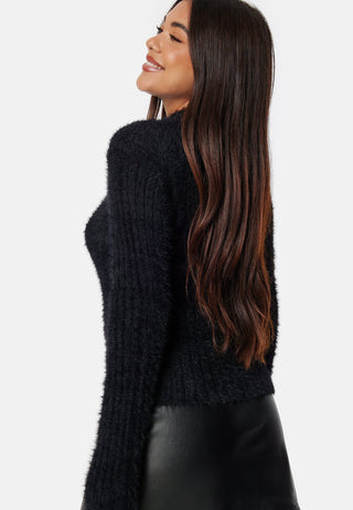Rib Knitted Zip Cardigan