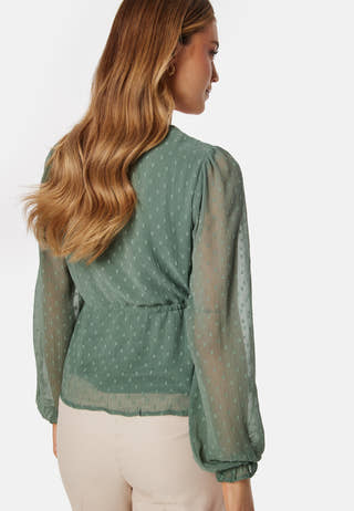 Dobby Dot V-neck Blouse