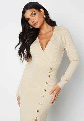 Rose long sleeve button dress