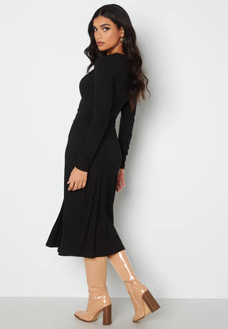 Rose long sleeve button dress