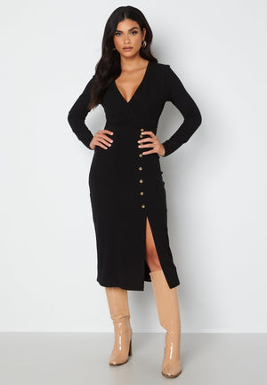 Rose long sleeve button dress
