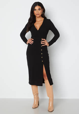 Rose long sleeve button dress