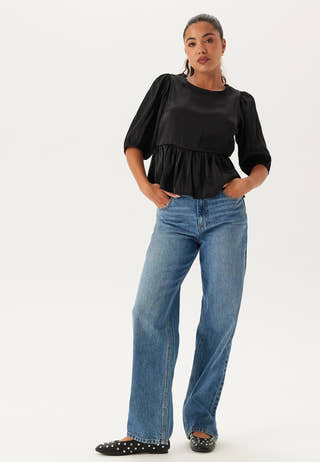 Round Neck Puff Sleeve Blouse