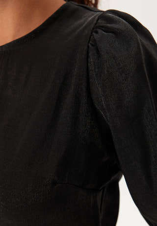 Round Neck Puff Sleeve Blouse