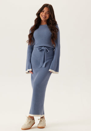 Round Neck Rib Knitted Maxi Dress