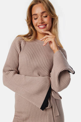 Round Neck Rib Knitted Maxi Dress