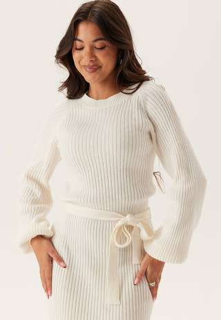 Round Neck Rib Knitted Midi Dress