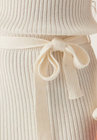 Round Neck Rib Knitted Midi Dress