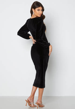 Rudina puff sleeve velvet dress