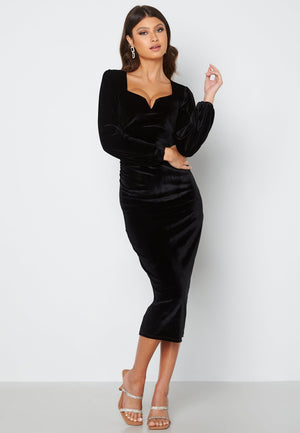 Rudina puff sleeve velvet dress