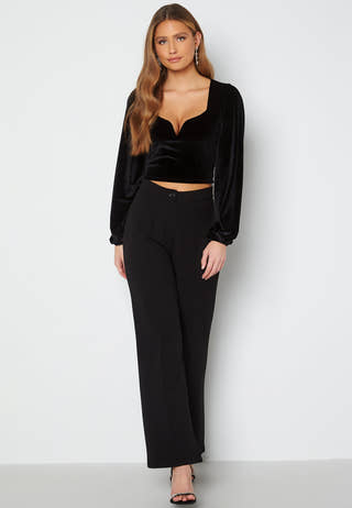 Rudina puff sleeve velvet top